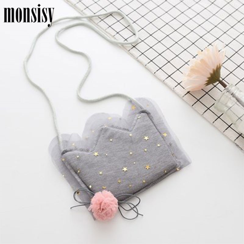 Monsisy Children Wallet Coin and Purse Handbag For Girl Lolita Mini Kid Bag Kawaii Baby Toddler Lace Crown Cross Body Bag