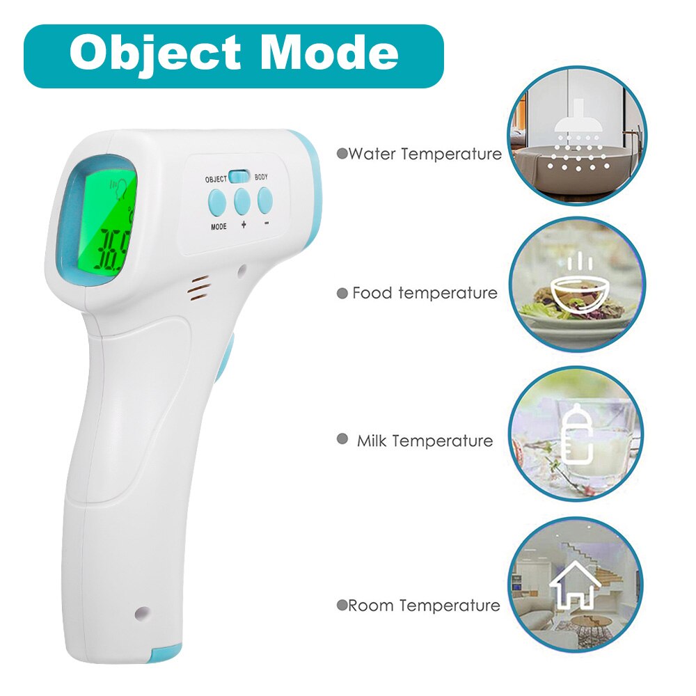 VIP Non-contact Infrafred Thermometer Forehead Ear Thermometer 0.5s Fast Reading Beep Alarm LCD Display 3-color Backlight