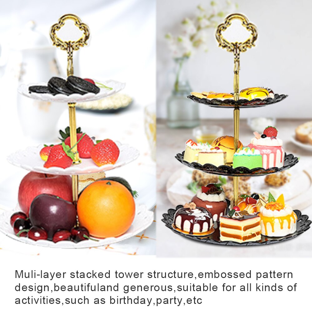 Afneembare Cake Stand Party Bruiloft Europese Stijl Keuken Home Decor Gebak 3-Tier Cupcake Fruitschaal Serveren Dessert Houder