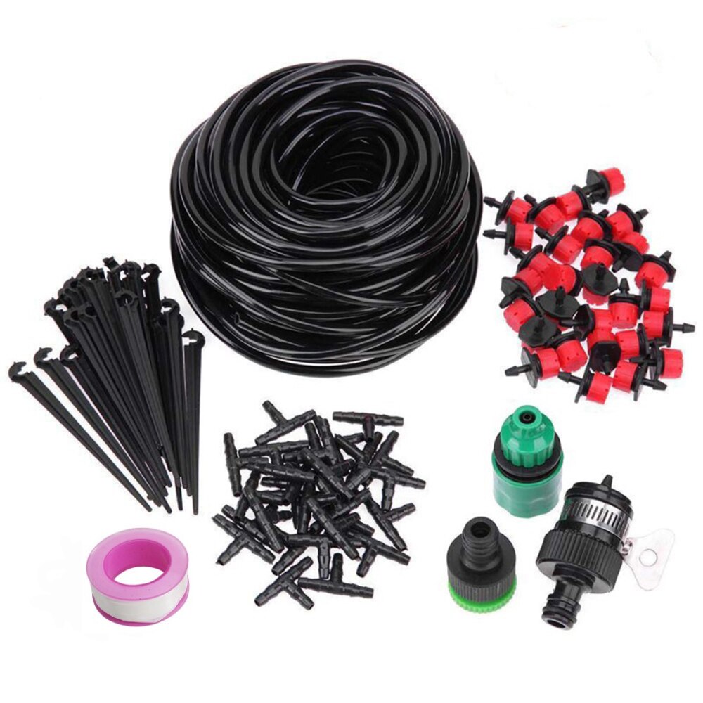 60m Self Auto Drip Irrigation Garden Watering System With 4/7 Sprinkler Hose And Irrigation Dripper,Plant Humidifier Misting Kit