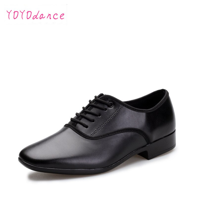 Heren Latin Dansschoenen Leer Stijldansen Lage Hak 2.5 cm Big Size Party Vierkante