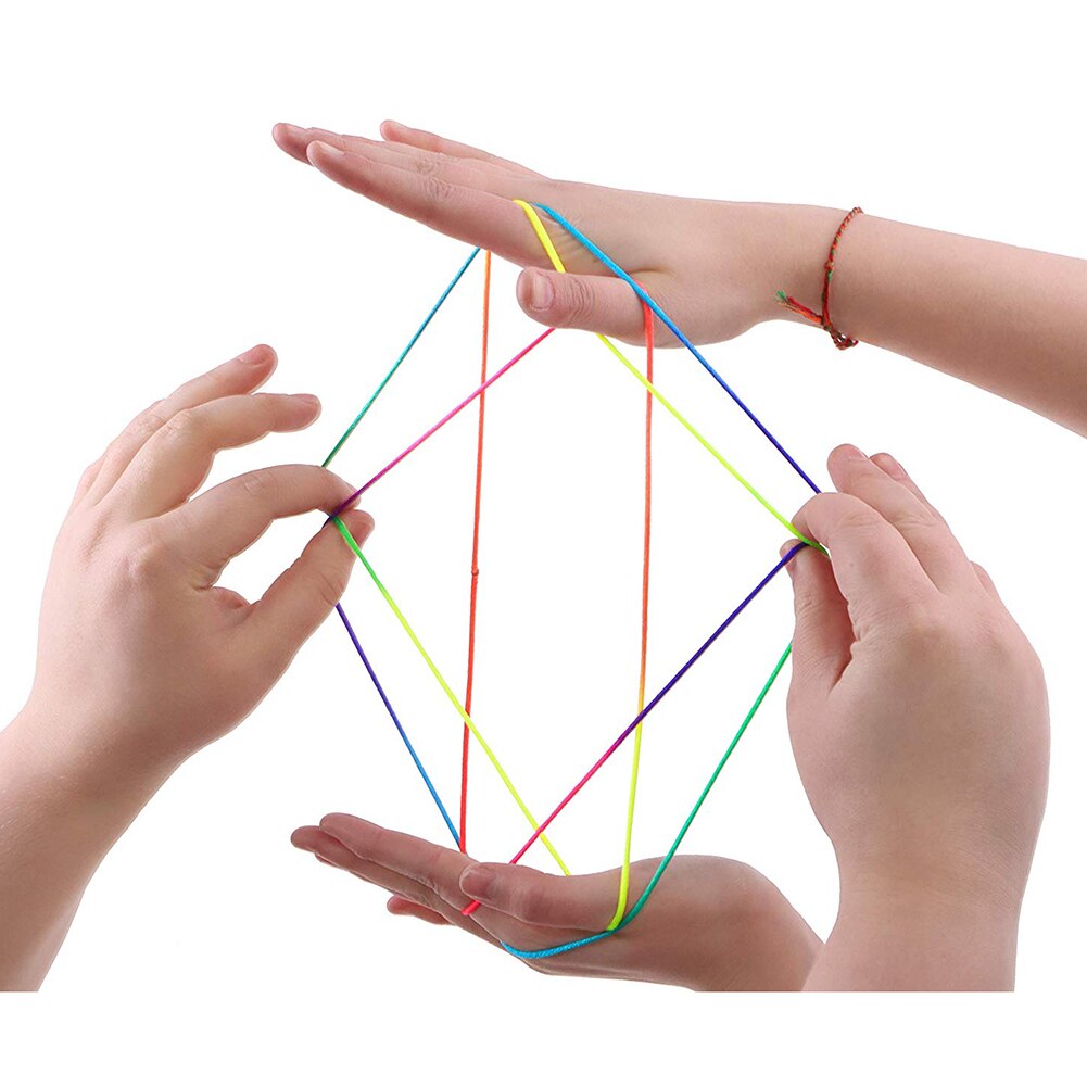 Kids Rainbow Colour Morrelen Vinger Draad Touw String Game Developmental Speelgoed Puzzel Educatief Spel Voor Kinderen Kids