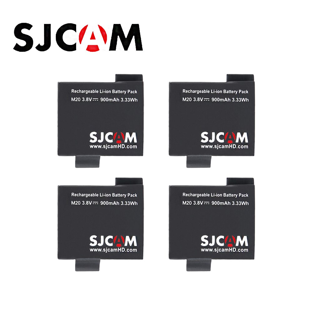SJCAM-batería recargable de iones de litio para cámara deportiva, 3,8 V, 900mAh, 3.33Wh, color negro, Original, para SJCAM M20, 2 uds.