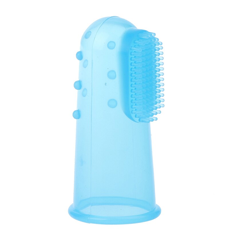 Cepillo de dientes de silicona Natural para mascotas, productos de cuidado de limpieza Dental suave para gatos y perros, juguetes suministros para mascotas de limpieza antimordida: TBL