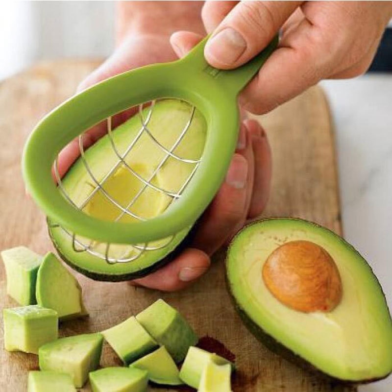 Avocado terning terning rustfrit stål skiver frugter melon cutter cuber køkken apparater plast håndtag gadgets tilbehør værktøjer