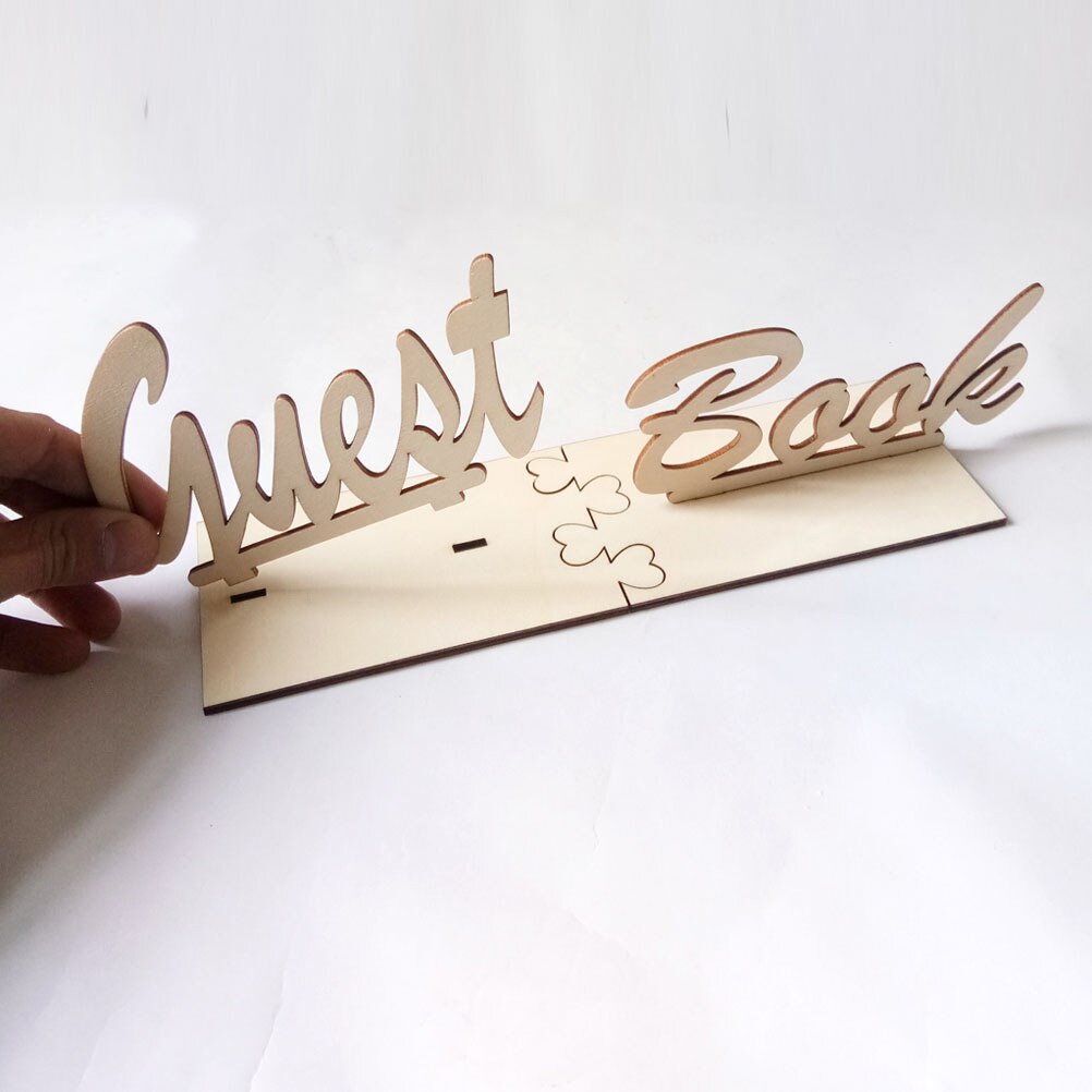 Guest Book Table Sign Wooden Freestanding Guestbook Sign Wedding Party Decoration