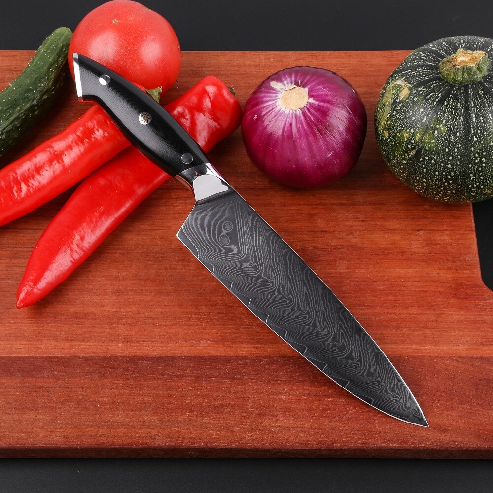 Mokithand 8 Inch Damascus Steel Chef Knives High Carbon Japanese Kitchen Knife Stainless Meat Fish Filleting Knife