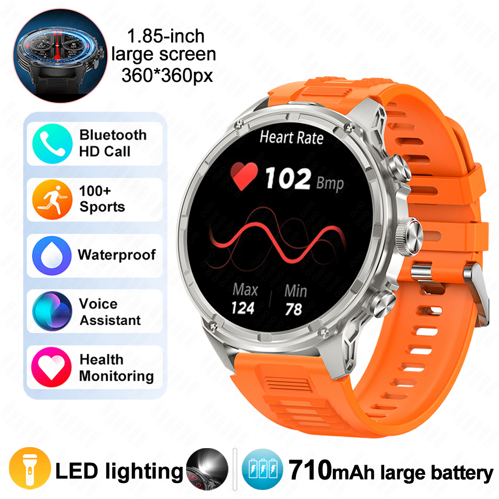 2025 1.85 polegadas ultra hd relógio inteligente 710 mah bateria grande nfc detecção bluetooth chamada esportes fitness smartwatch para huawei xiaomi: Verde