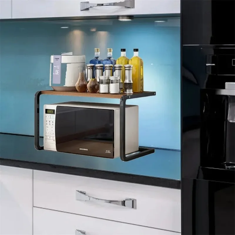 1 pc Kitchen Shelf Countertop Storage Rack Double-Layer Oven Microwave Oven Shelf Desktop Storage Rack Kitchen Baker's Rack