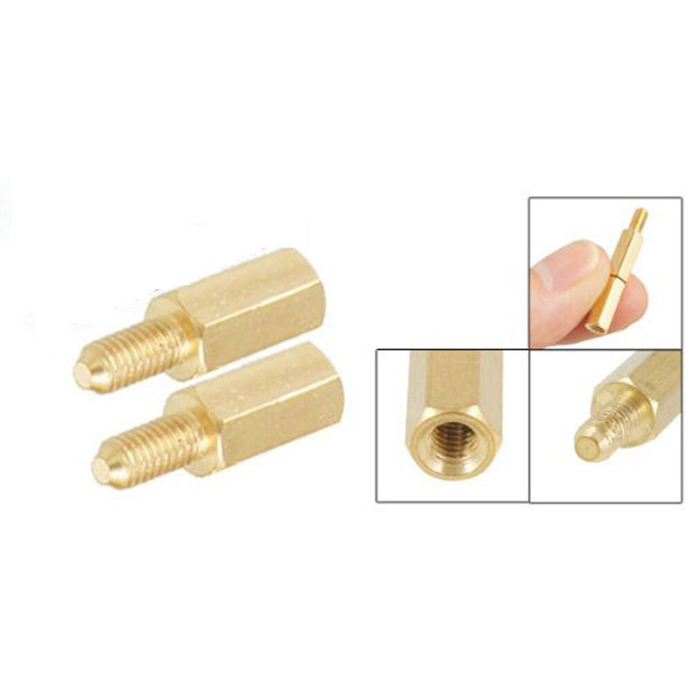 LNHF 50 pièces en laiton filetage PCB entretoise support M3 mâle x M3 femelle 6mm
