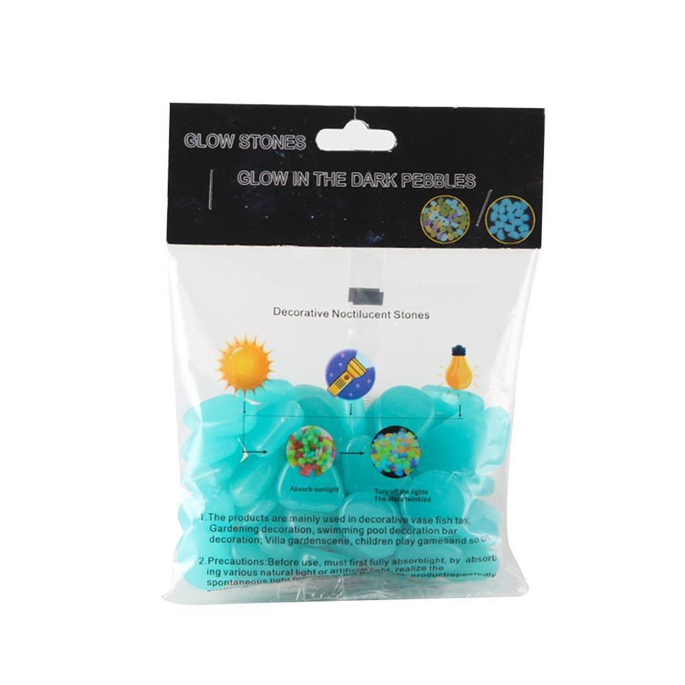Wystrój ogrodu świecące kamienie świecą w ciemności ozdobne skały kamyki zbiornik dekoracja zewnętrzna żwirowa mieszanka kolorów akwarium: lekki niebieski