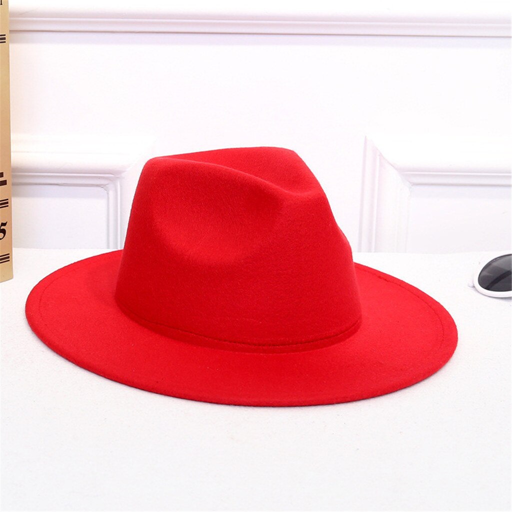 Women's Stylish Top Hat Crushable Wool Felt Outback Hat Panama Hat Foldable Beach Sun Cap Шапка Женская Весенняя: D