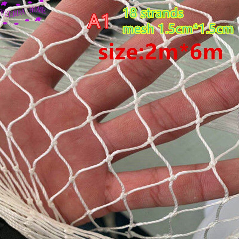 Semi-finished fishing net stake net Breeding nets Crop protection net Balcony isolation Multifunction nylon network hand net: A1-H 2Mx6M