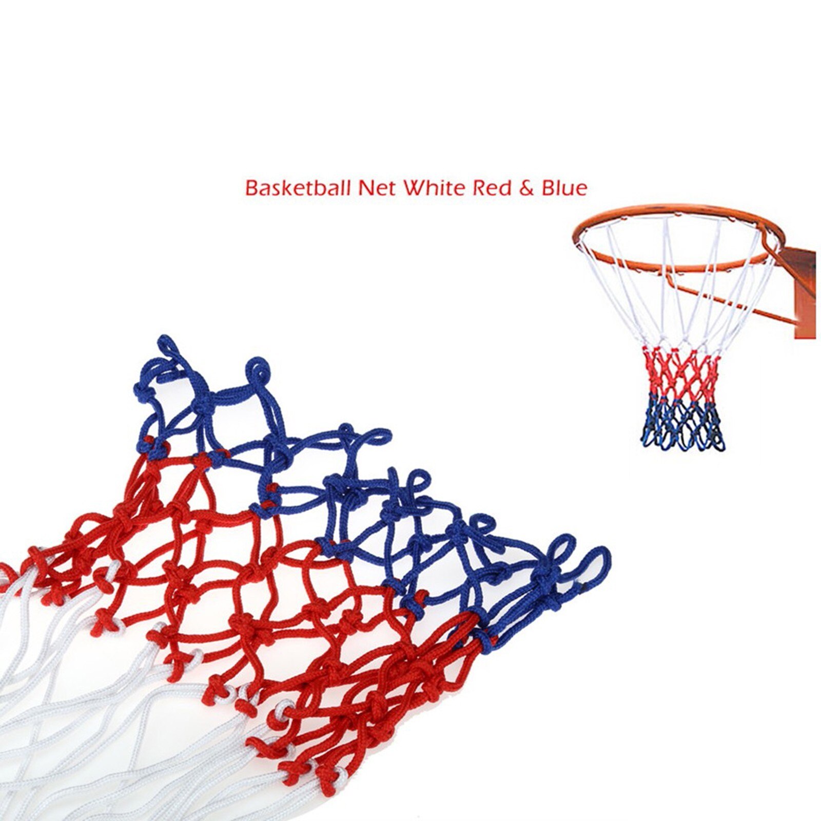 Outdoor Sports Basketball Net Standard Nylon Thread Basketball Hoop Mesh Net Backboard Rim Ball Pum 12 Loops Children