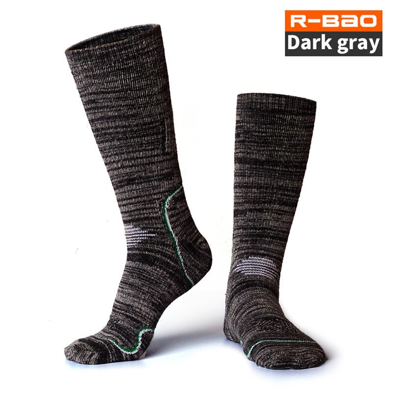 R-BAO Warm Sports Socks Men Thickening Alaska Terry Thermo Sock Skiing Outdoor Thermal Sock High Warmth Snow Hiking Sport: color 1 / XL