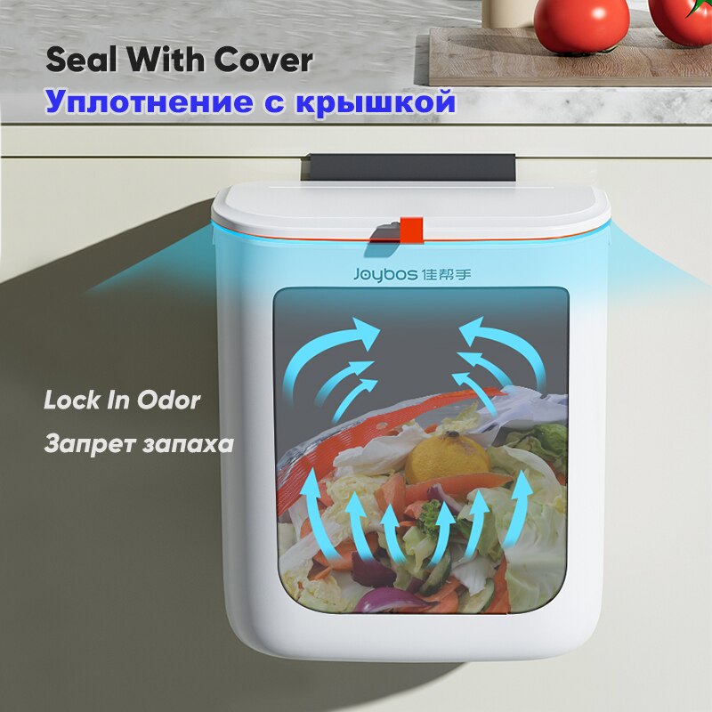 Trash Can Kitchens Cabinet Door with Lid Kitchen Trashs Bin Garbage Bins Wall Mounted Hanging Trash Bin Counter Garbage Bins