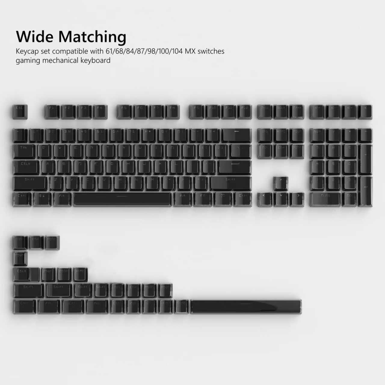Womier White Crystal Jelly Keycaps Aangepaste zijkant bedrukte Keycaps 113 toetsen OEM-profiel voor Cherry MX Switches Mechanisch toetsenbord: Cream color