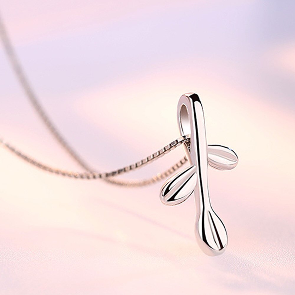 NEHZY 925 Sterling Silver Necklace Pendant Jewelry Woman Small Leaf Necklace Length 45CM