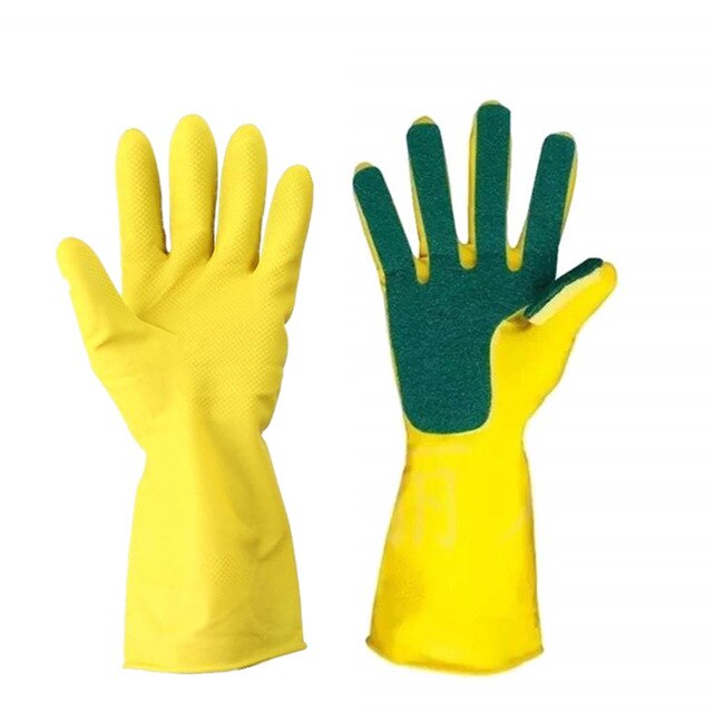 Guantes de silicona para lavar platos, 2 uds., guantes para fregar platos de limpieza, limpieza de cocina, grado alimenticio: 2pcs yellow Gloves