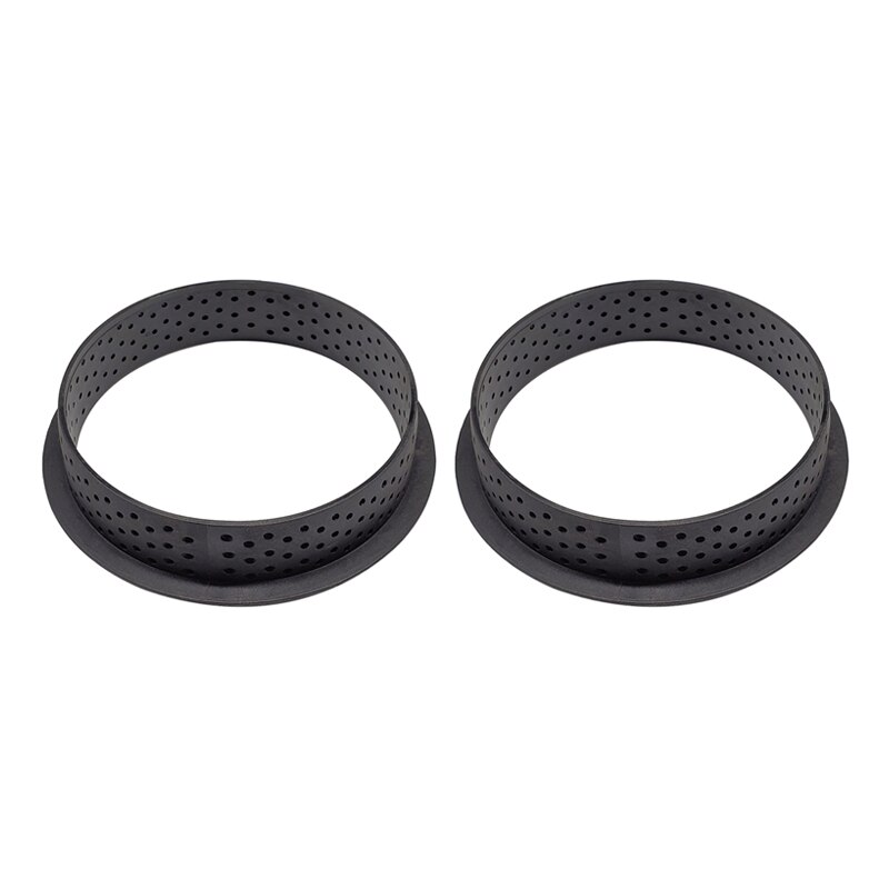 2 Pcs Hittebestendig Geperforeerde Kit Tarte Ring Taartje Mold Hart/Rond/Ovaal Mousse Cake Ring Mallen/Vorm Voor Bakken Tartlets 781: 2 pieces Round