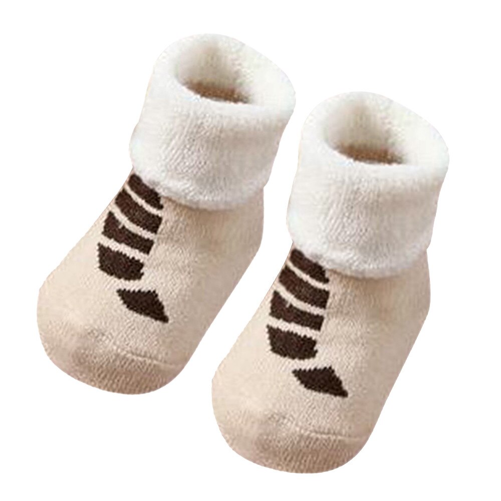 Winter Cotton Newborn Kids Infant Toddler Baby Boys Girls Cartoon Animals Anti-Slip Knitted Warm Socks: J