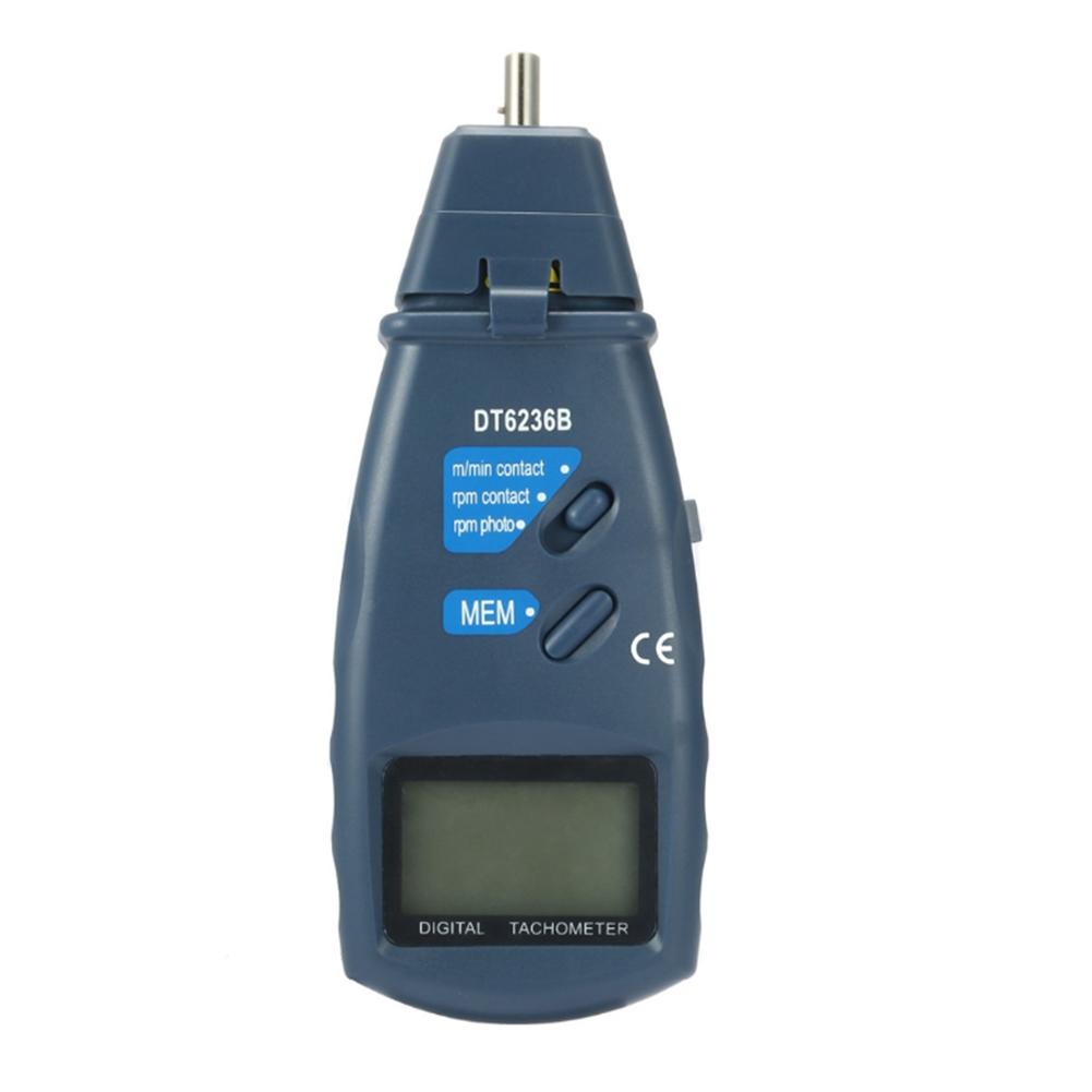 DT-6236B 2 In 1 Digital Tachometer Contact / Non-Contact Photo Tachometer RPM Tachometer 2.5-99.999 RPM Photo Tach