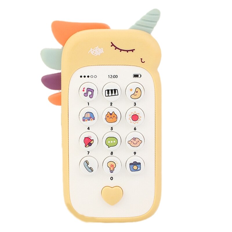 Apprendimento elettronico Smartphone giocattolo giocattoli per bambini giocattoli educativi per telefoni cellulari musica voce giocattolo bambini educativi precoci: Unicorn yellow