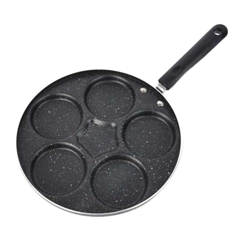 6 Holes Fried Eggs Cooking Frying Pan,Non-Stick Pan Egg Burger Mold Multi-Function Home Poached Egg Pancake Plate: Default Title