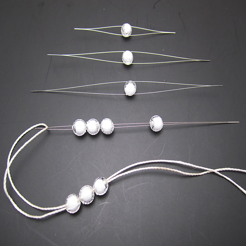Diy Kralen Naalden Rvs Centrale Opening Gebogen Kralen Naalden Handgemaakte Pin Voor Bead Threading String Koord Sieraden