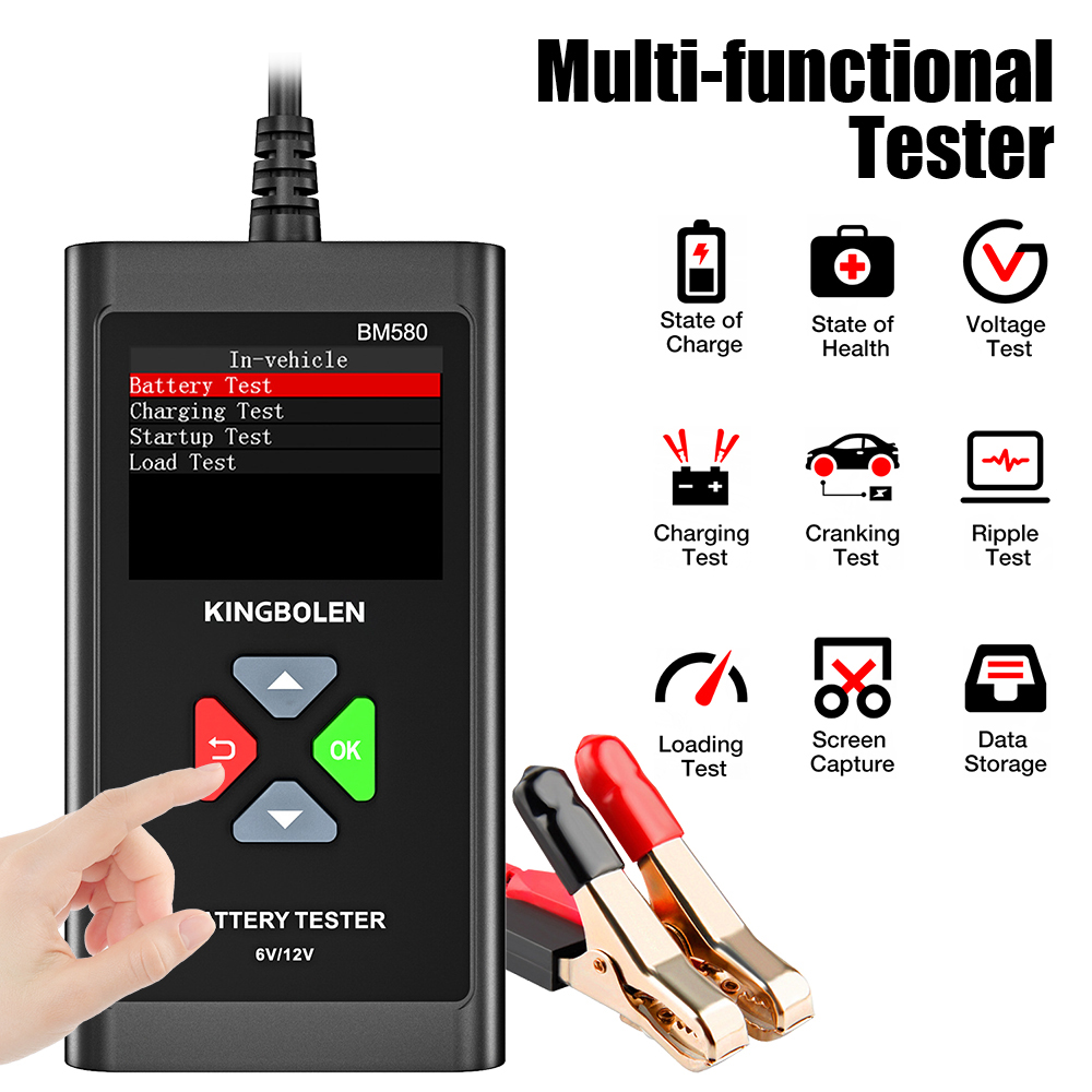 tester Batteria BM580 - 12V 6V - Analizzatore Circuito CCA - per Batterie Piombo-Acido gel Umide