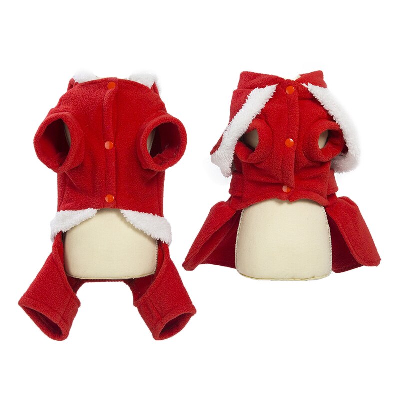 Santa Claus Dog Costume Winter Warm Fleece Small Medium Dog Coat Jackets Chihuahua French Bulldog Christmas Pet Dogs Clothes
