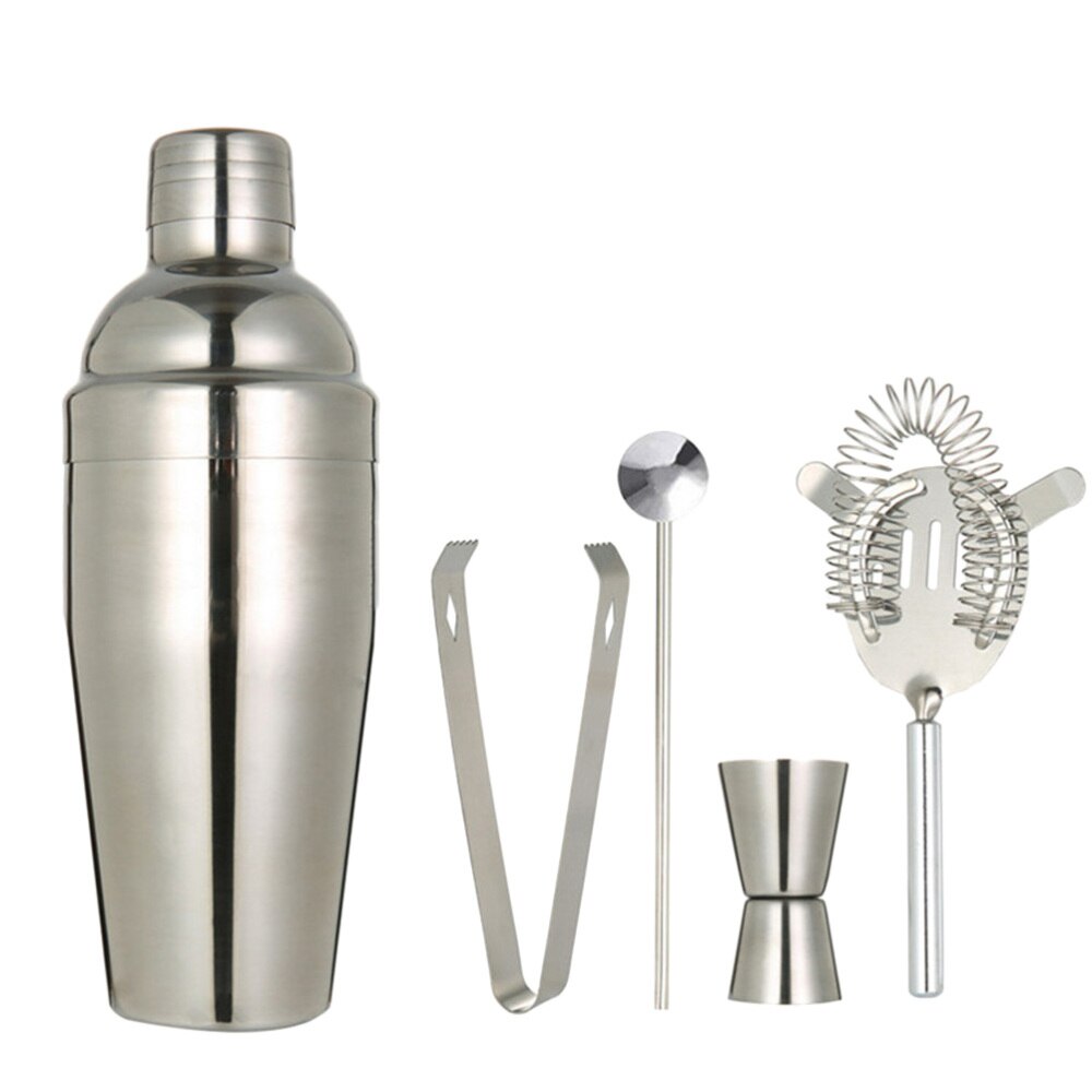 5 stk/sæt cocktail shaker sæt 550ml drinks mixer sæt i rustfrit stål skaker sæt bartender værktøjssæt til hjemmet: Default Title