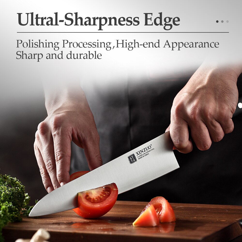 XINZUO Butcher's Knife 3 Layers 440C Forged Steel Stainless Steel 210mm Gyuto Knife 60 HRC Kitchen Chef Knives G10 Handle