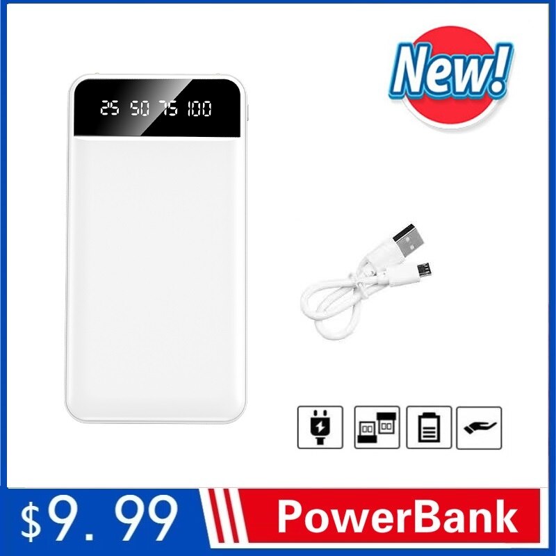 30000mAh Banca di Potere di Ricarica Portatile PowerBank Dual USB PoverBank Batteria Esterna del Caricatore Per Xiaomi Mi 8 9 iPhone 6S 2A