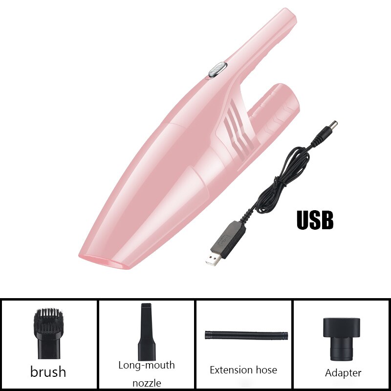 TOMULE car cleaning tools The upgraded version of the car vacuum cleaner with high suction and wet and dry 12V high power: Wireless pink