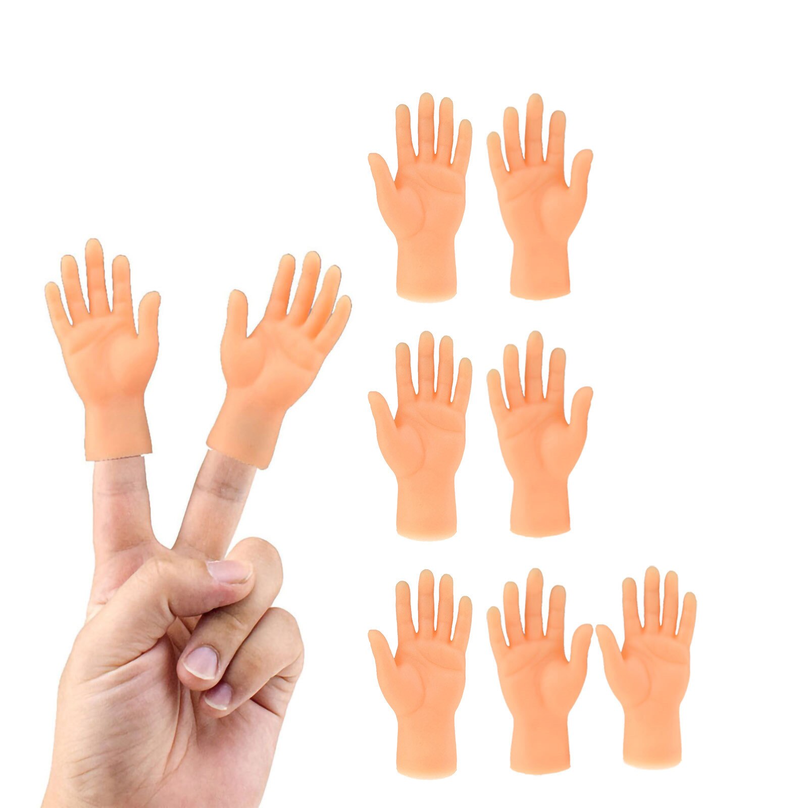 Juguetes de marionetas de dedo, divertidos Mini dedos izquierdo y derecho, para de juego: 7PC
