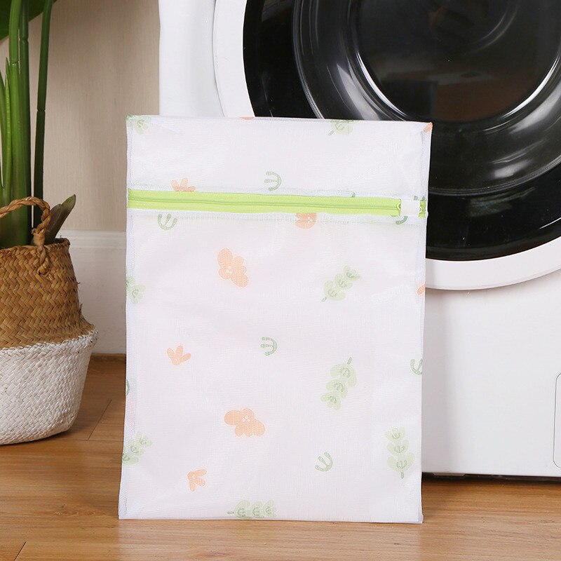 Floral Printing Mesh Machine Wash Laundry Bag Underwear Bra Washing Bag Laundry Organizer for Dirty Clothes Cloth Laundry Basket