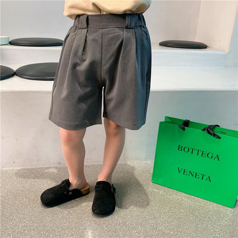 Pantaloncini casual per ragazzi e ragazze estivi 2-7 anni pantaloncini all-match tinta unita per bambini: Gray / 5T