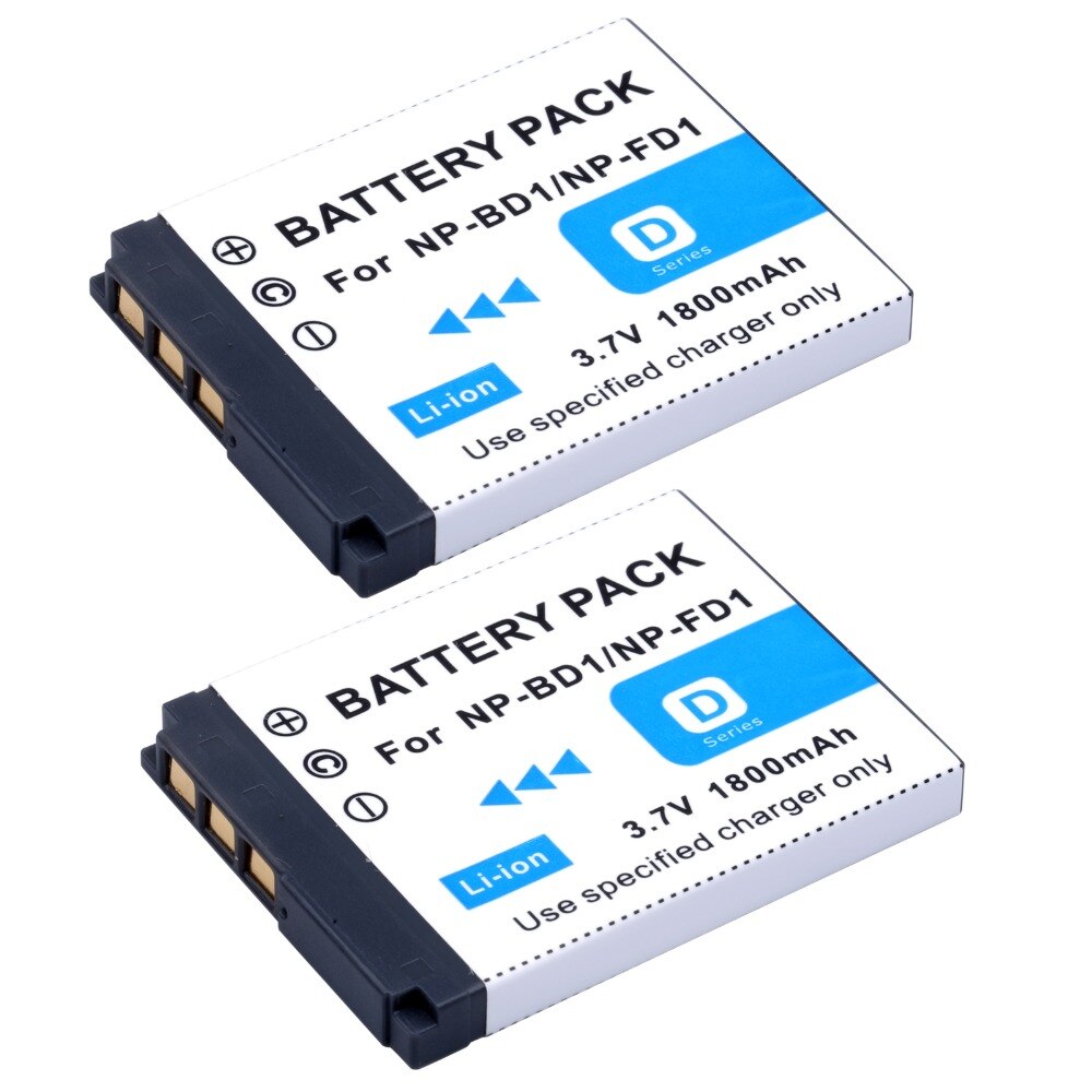 2Pcs PROBTY NP-BD1 NP BD1 Battery + Charger Kit for Sony Cyber-shot DSC-G3 T2 T70 T75 T77 T90 DSC-T200 DSC-T300 DSC-T500 Camera