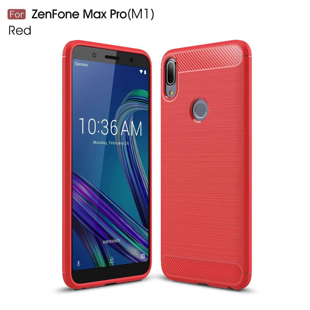 Für Asus Zenfone Max Pro m1 ZB602KL Fall ZB601KL Carbon Telefon Fall Abdeckung Weiche Silicon Bumper Fall für Asus ZenFone 4 Max ZC520KL: M1 ZB601KL / Rot