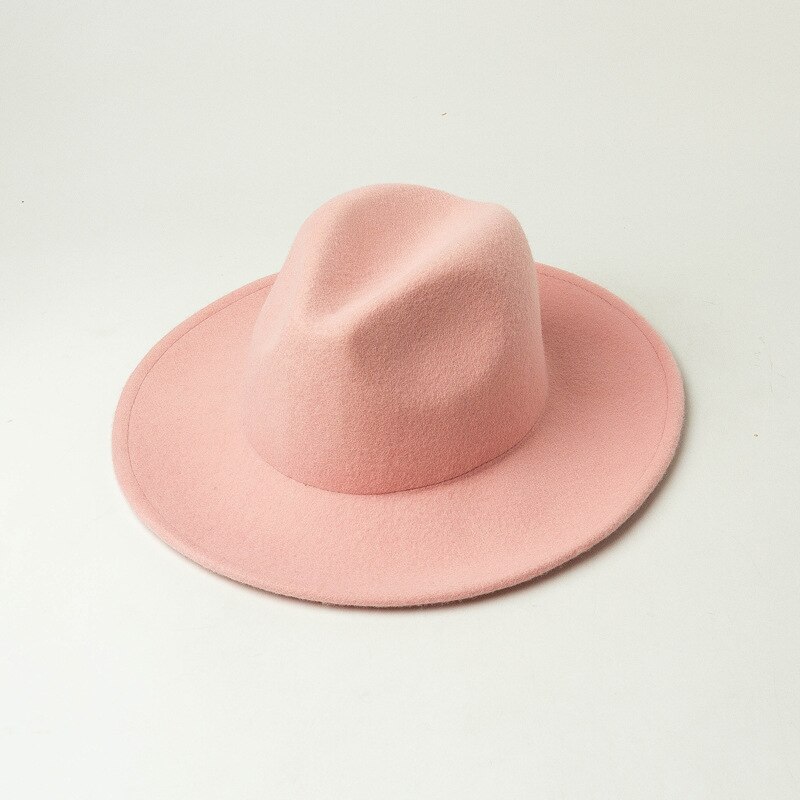 202009-hh9009 vinter ull solid barn 53cm huvud storlek barn fedoras keps barn jazz panama hatt