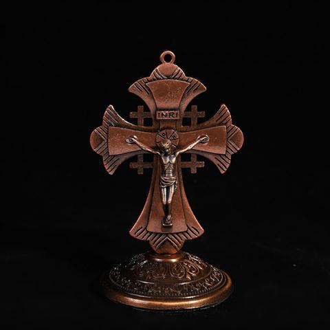 Jesus Cross Metalen Orthodoxe Pictogrammen Woondecoratie Jezus Christus Ambachten Home Decoratie Cross: Bourgondië