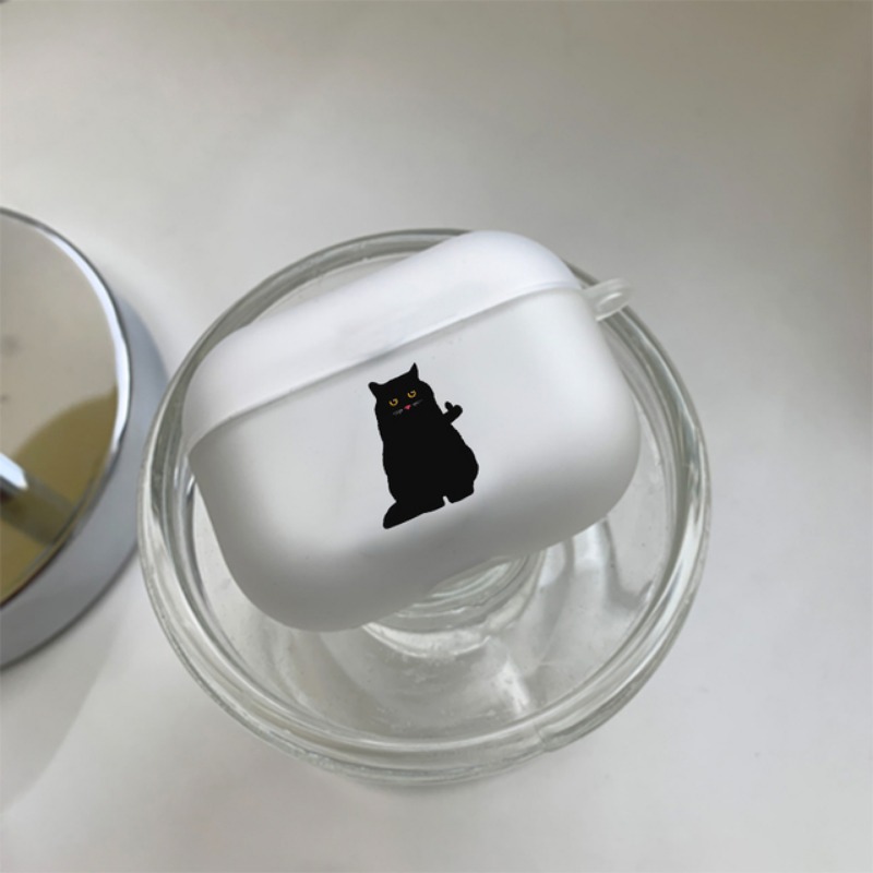 Grappige Cartoon Zwarte Kat Clear Oortelefoon Case Voor Apple AirPods 4 3e 2 Pro2 Transparante Cover Voor Airpod 1 3 Beschermende Box Shell