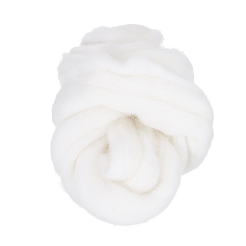 50g Zachte Witte Merino Geverfd Vilten Wol Tops Zwervende Wol Fibre Voor Naaldvilten DIY Pop Handwerken Naaien Projecten