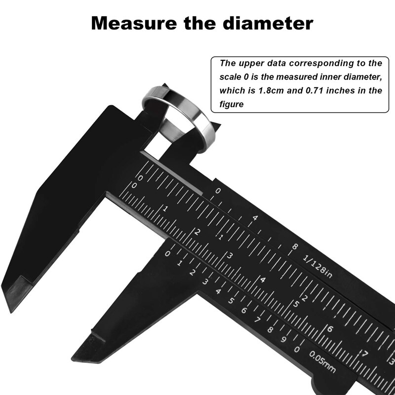 10 Pieces 150 mm Mini Plastic Caliper Vernier Caliper Double Scale Sliding Gauge Measuring Tool for Student Office