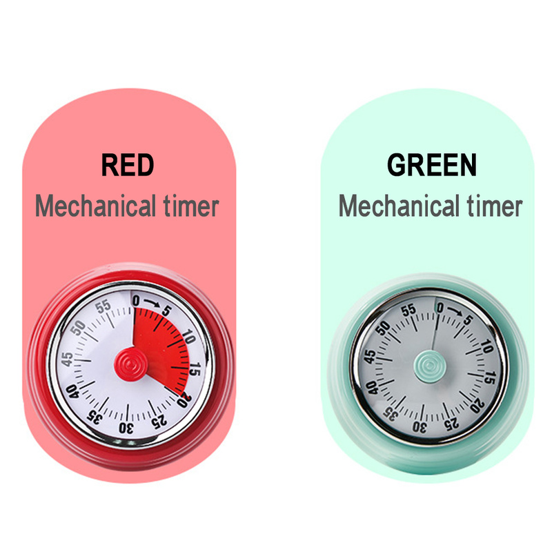 Kitchen Timer Round Shape Stainless Steel Mechanical Cooking Clock Time Reminder Cooking Timer Kitchen Timer