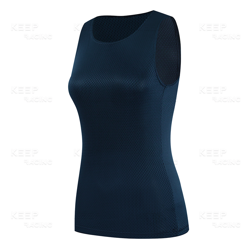 Camiseta de ciclismo con capas Base para mujer, chaleco azul de secado rápido, camiseta interior rosa transpirable, chaleco elástico, camisetas para bicicleta de carretera: XXL / Castaño