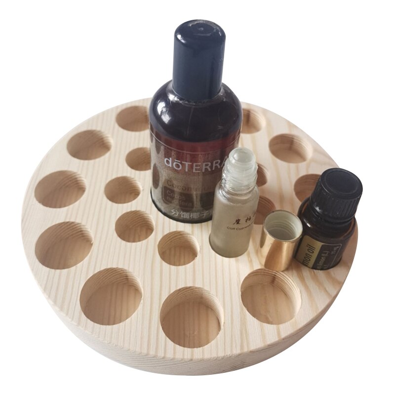 Essential Oil Rack, Display 22 Bottles Cosmetic, Makeup Storage Perfume Holders - Essential Oils Bottles Wooden Stand Organizer