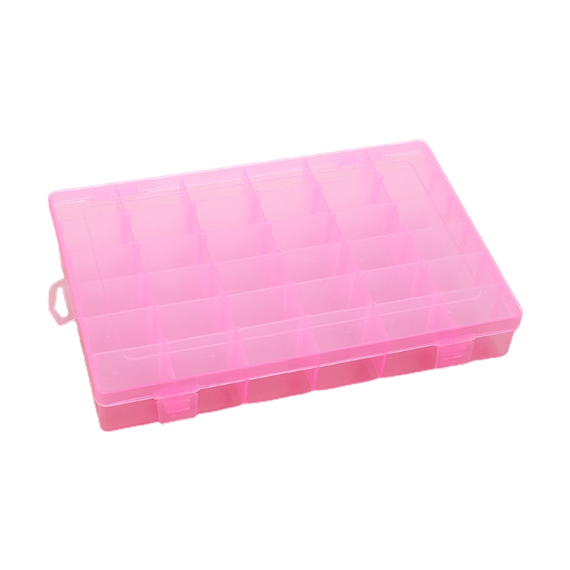 Boîte de rangement à 36 compartiments avec séparateur amovible, conteneur Transparent et détachable pour bijoux et fournitures de couture: Rose