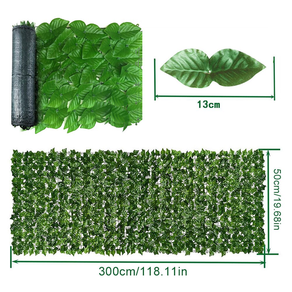 Kunstig haveplante blade faux hegn uv beskyttet privatlivsskærm til brug haven hegn baghave boligindretning grønne vægge: F